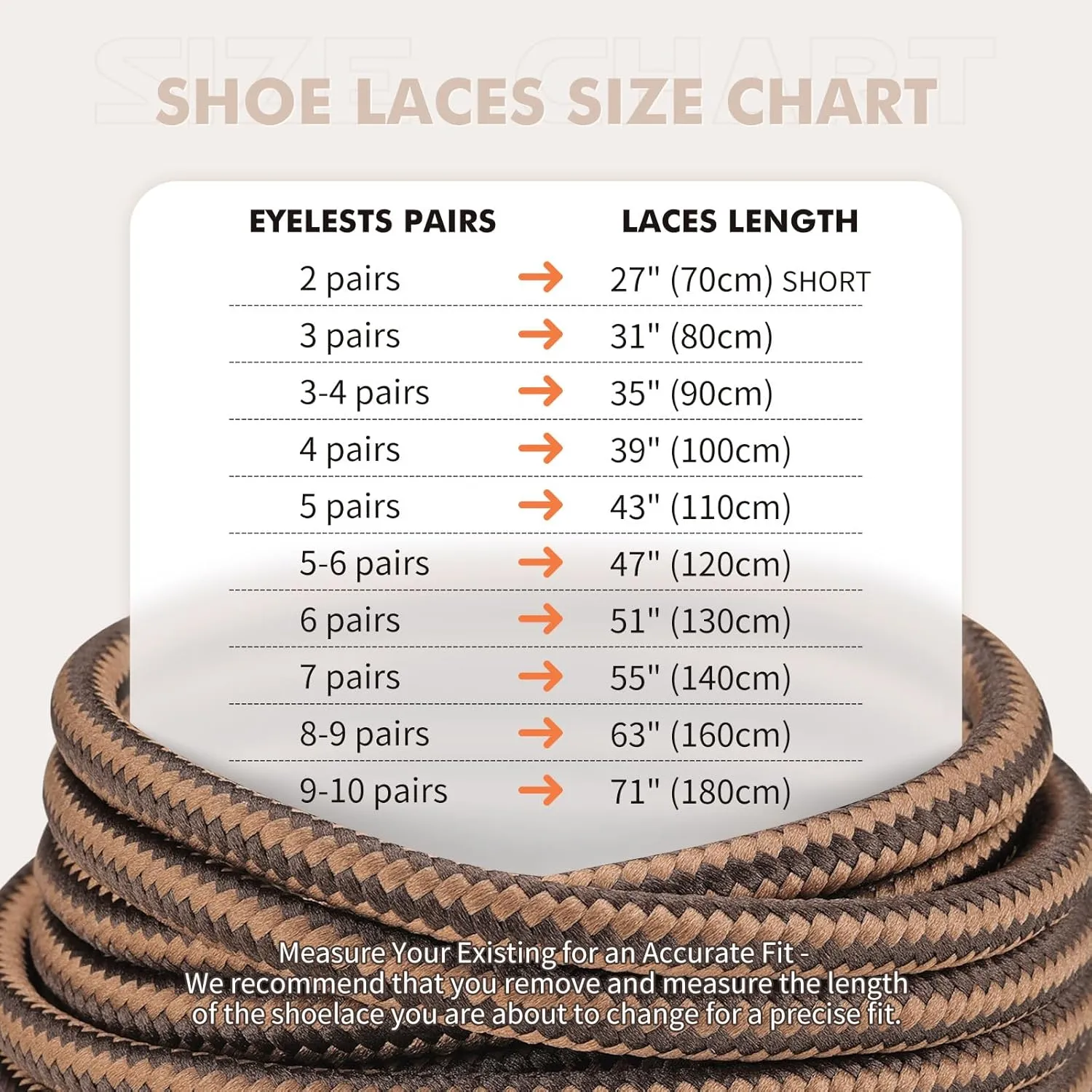 Stepace Round Shoelaces [2 Pairs] Heavy Duty Boot Shoe Laces for Hiking Work Boots