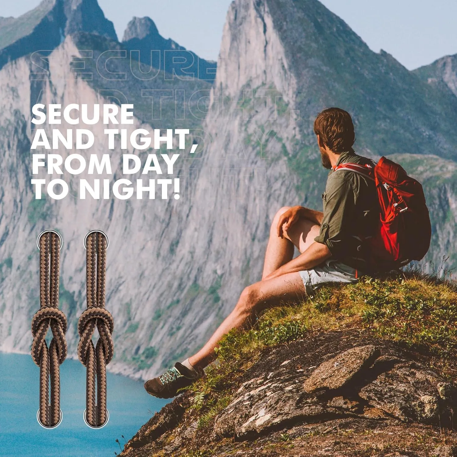 Stepace Round Shoelaces [2 Pairs] Heavy Duty Boot Shoe Laces for Hiking Work Boots