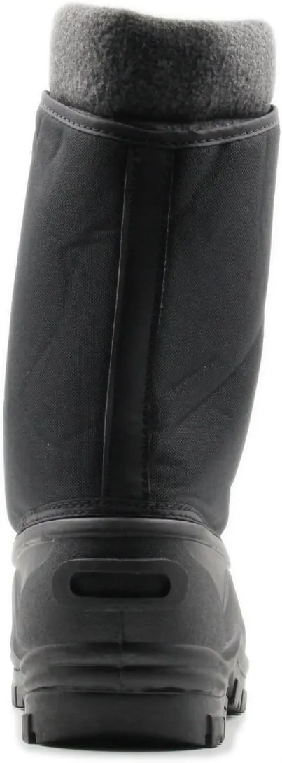 Stylish & Comfort Men's Lace Up Insulated Mid-Calf Water Resistant Duck Boots for Cold/Snow Weather, (Black)