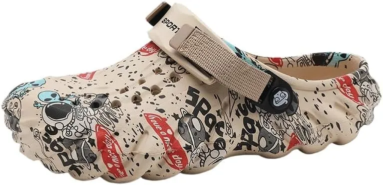 Stylish Men's Color Block Chunky Clogs - Non-Slip, Durable, Breathable EVA Slippers for Summer - Stylish Street Style Footwear with Cut-Out Designs for Men