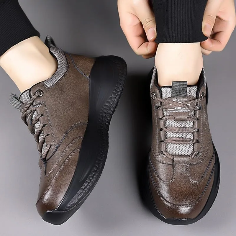 Stylish Men's Leather Oxford Dress Sneakers Wingtip Brogue Business Casual Shoes for Everyday Wear