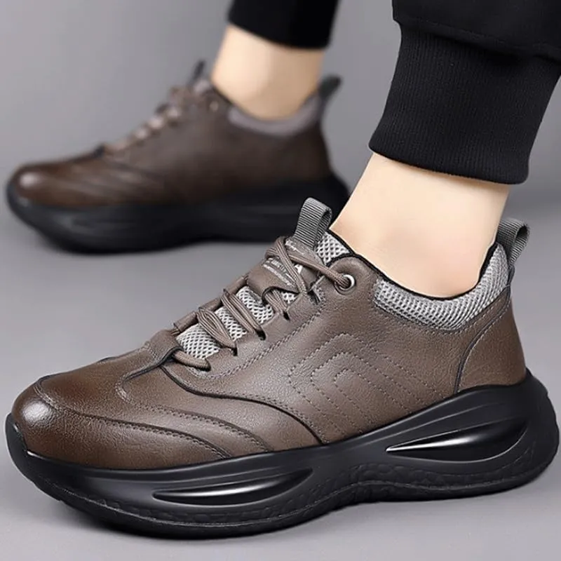 Stylish Men's Leather Oxford Dress Sneakers Wingtip Brogue Business Casual Shoes for Everyday Wear
