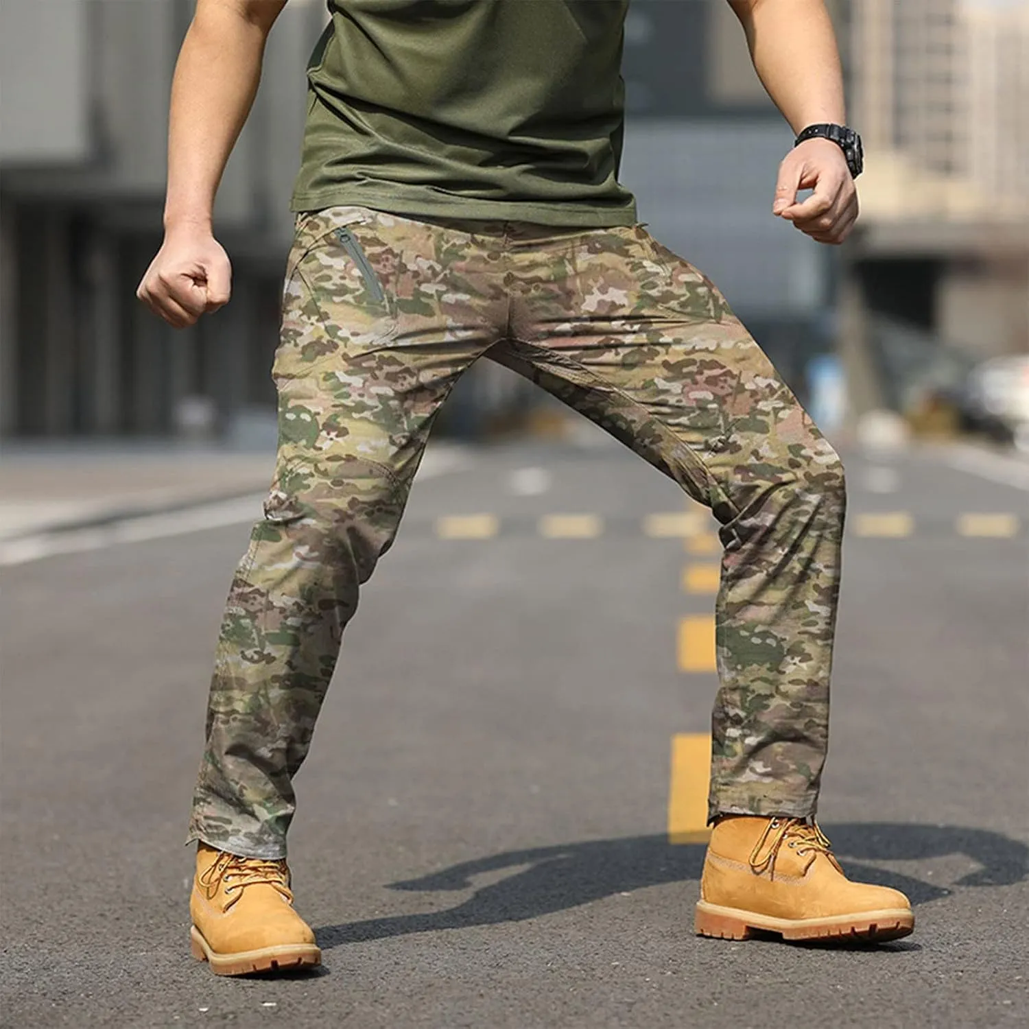 Tactical Cargo Pants Men's Ripstop Cargo Pants Tactical Pants for Men Outdoor Waterproof Hiking Pants with Multi Pockets