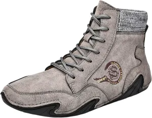 Tennis Walking Shoes Men's Casual Shoes Korean Version High Top Round Toe Breathable Daily Dad's
