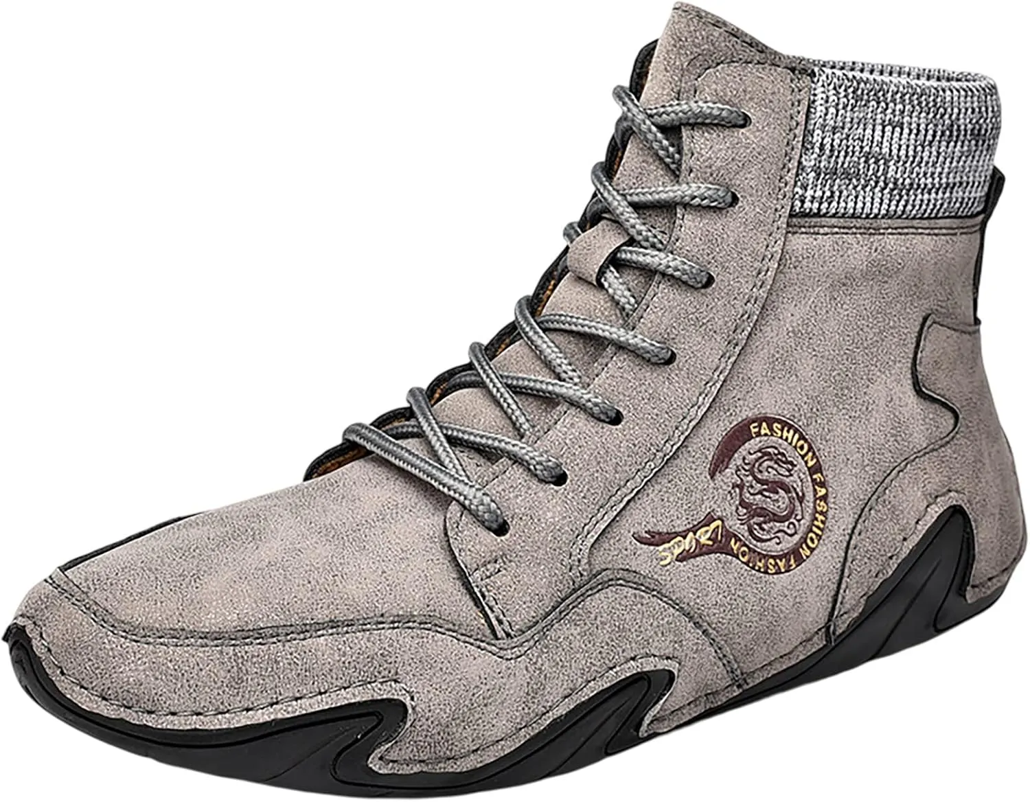 Tennis Walking Shoes Men's Casual Shoes Korean Version High Top Round Toe Breathable Daily Dad's