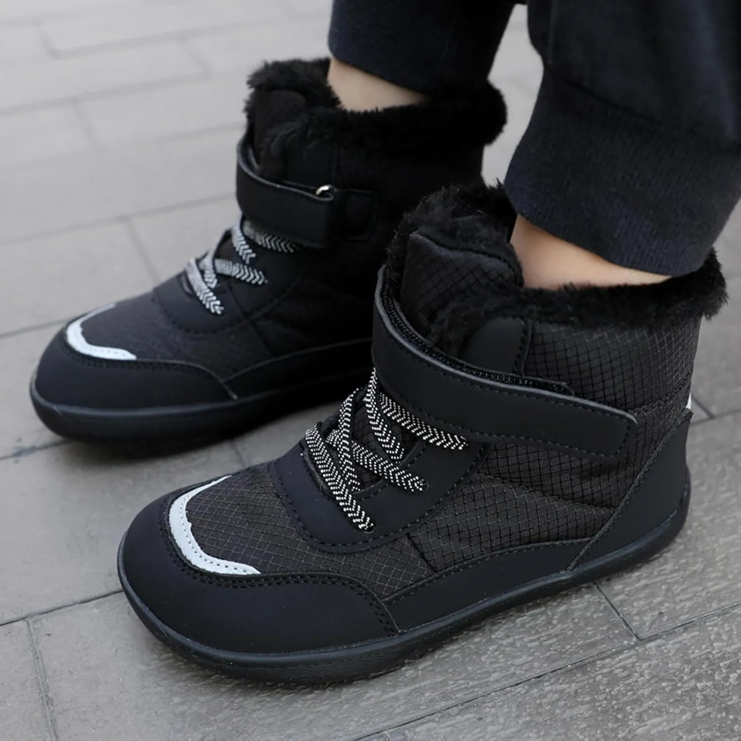 Toddler Boots Kids Snow Boots Boys Girls Barefoot Winter Boots Wide Toe Slip Ankle Winter Snow Boots Hiking Boots