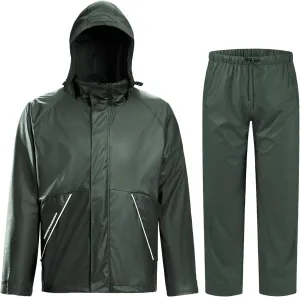 TOWN&FIELD Rain Suits for Fishing Waterproof Rain Gear for Men Women Heavy Duty Rain Coat Jacket with Pants/Overalls