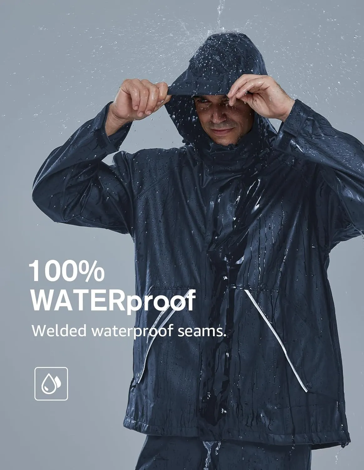 TOWN&FIELD Rain Suits for Fishing Waterproof Rain Gear for Men Women Heavy Duty Rain Coat Jacket with Pants/Overalls