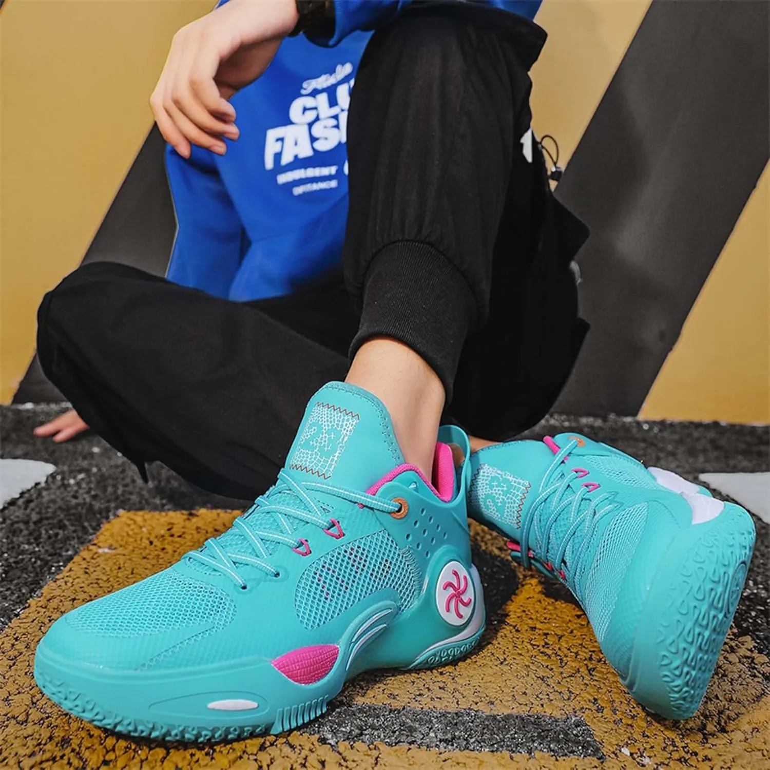 Unisex Anti-Slip Basketball Shoes Fashion Sneakers Breathable Mesh Training Running Shoes Casual Sports Walking Outdoor Shoes