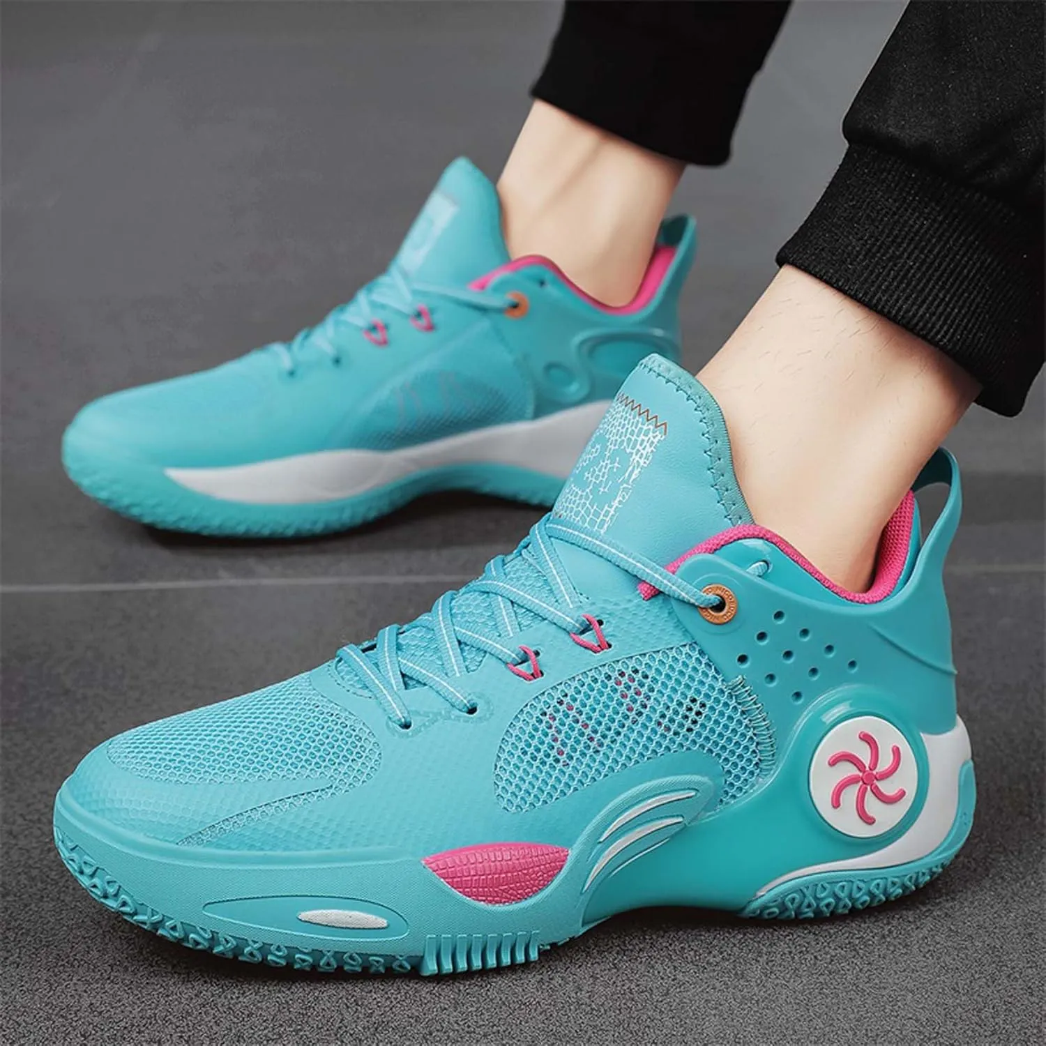 Unisex Anti-Slip Basketball Shoes Fashion Sneakers Breathable Mesh Training Running Shoes Casual Sports Walking Outdoor Shoes