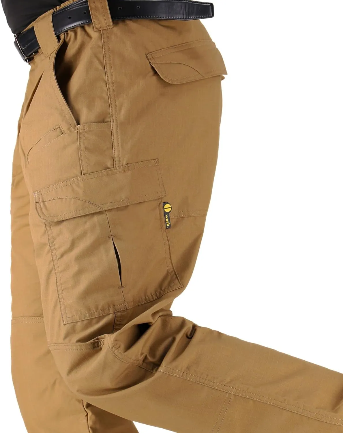 WHITEDUCK Men's Tactical Pants Ripstop Stretch Water Resistant with 13 Pockets Cargo Work Pants- Military Hiking Outdoor