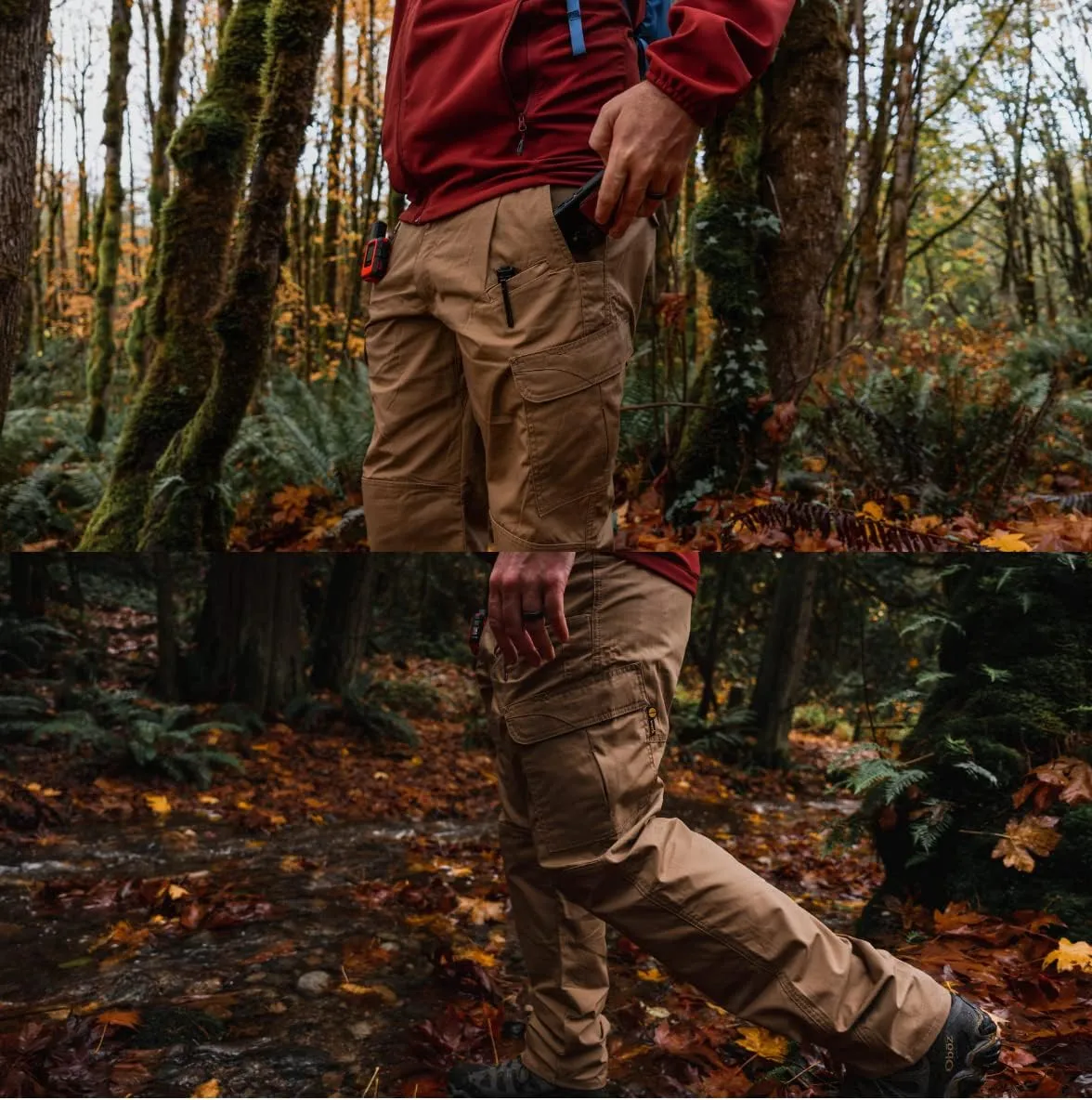 WHITEDUCK Men's Tactical Pants Ripstop Stretch Water Resistant with 13 Pockets Cargo Work Pants- Military Hiking Outdoor