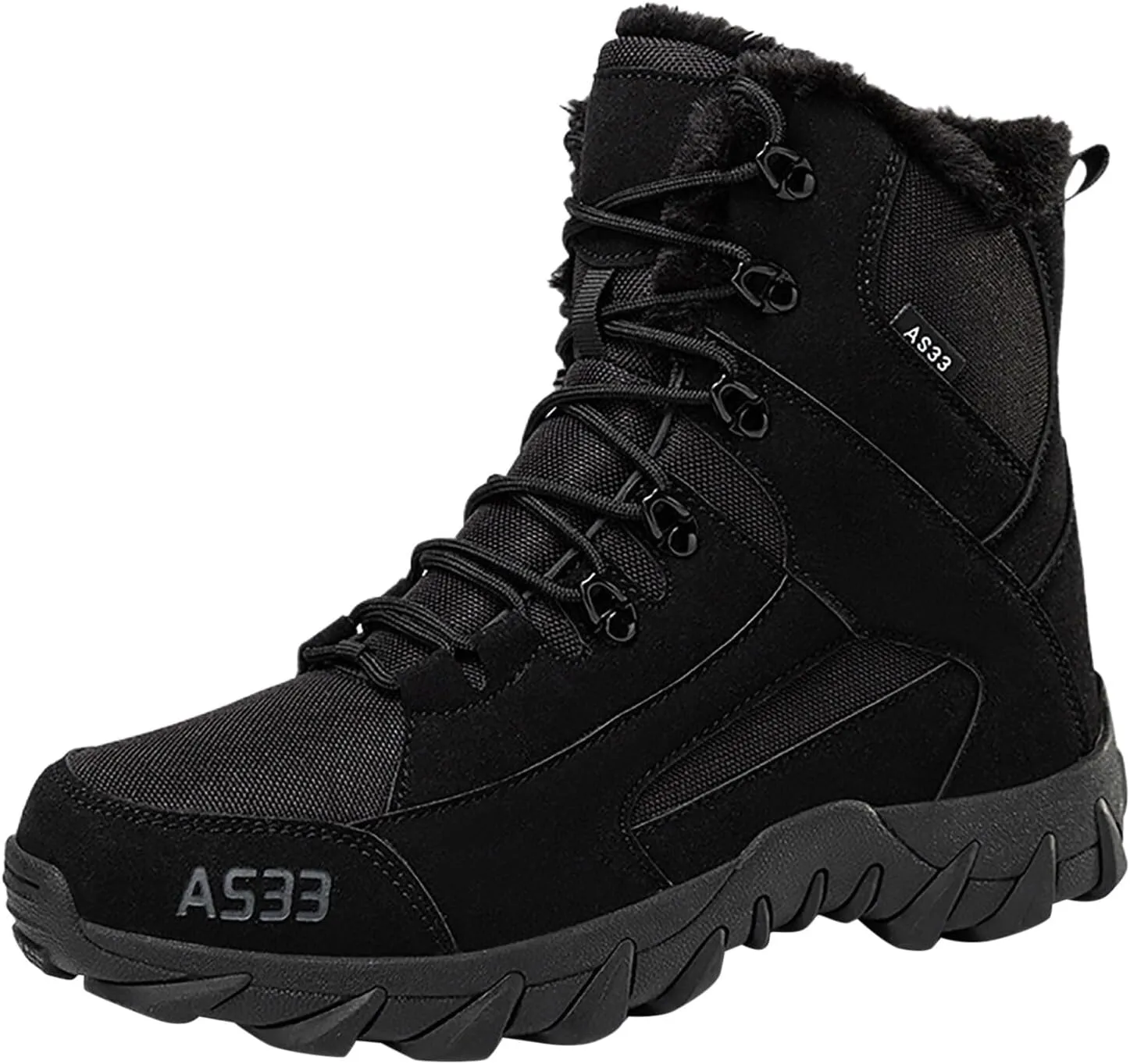Winter Plush Cotton Boots for Men Large Size Couples Outdoor Training Boots Mid Top Durable Boots Non Slip
