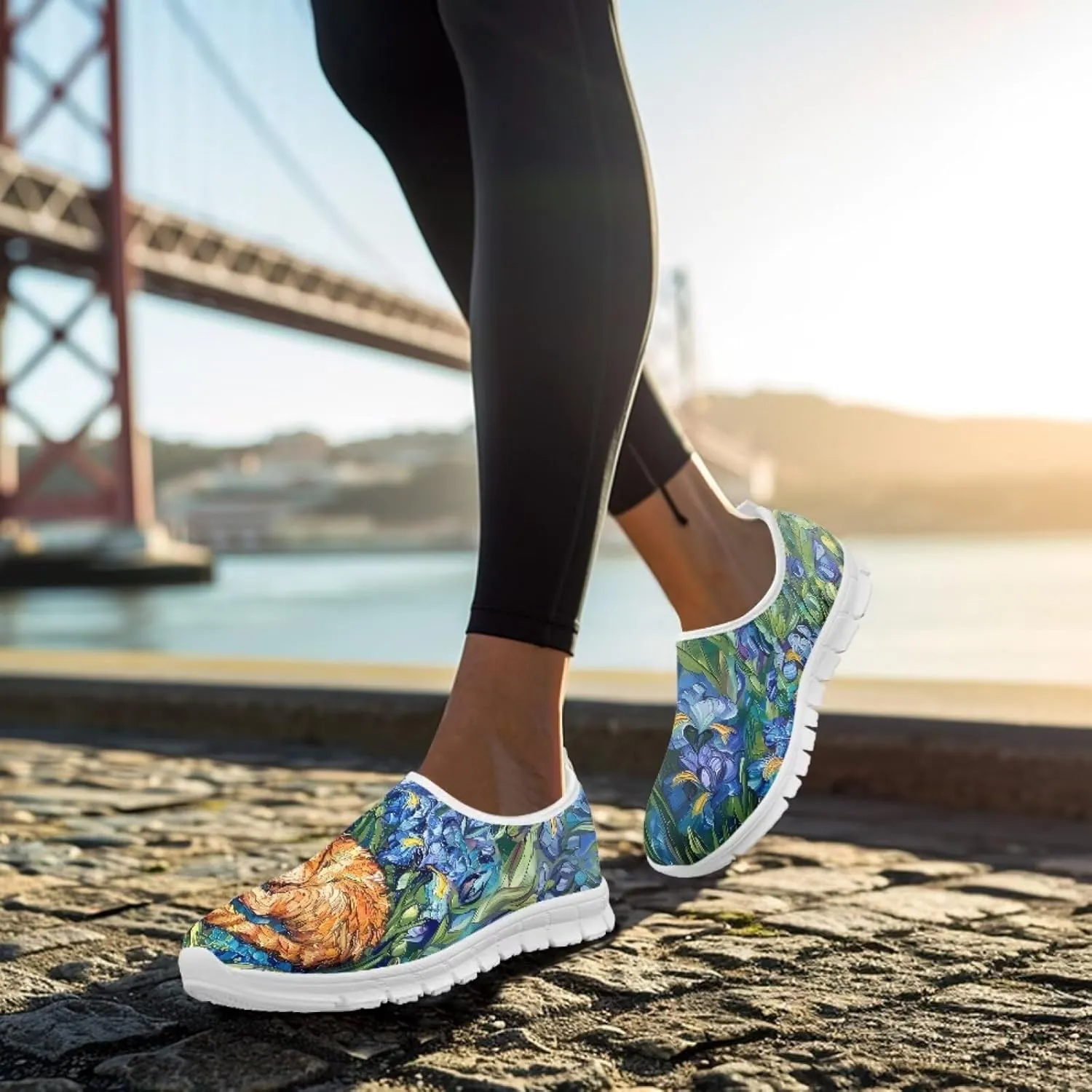 Women Casual Loafers Animal Print Non Slip Work Shoes Wide Width Low-Cut Flat Sneakers Everyday Footwear