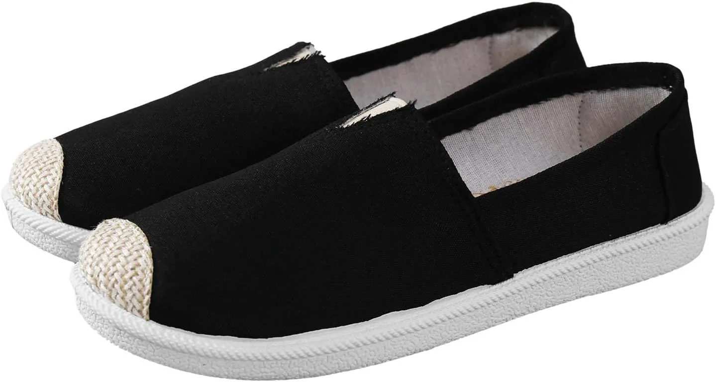 Women Flat Shoes Slip On For Women Slip On Shallow Mouth Simple Single Shoes Casual Shoes Work Shoes Canvas Dance Slip on Soft Battle Non Slip Dress Comfort baseball sandals calf O54-Navy