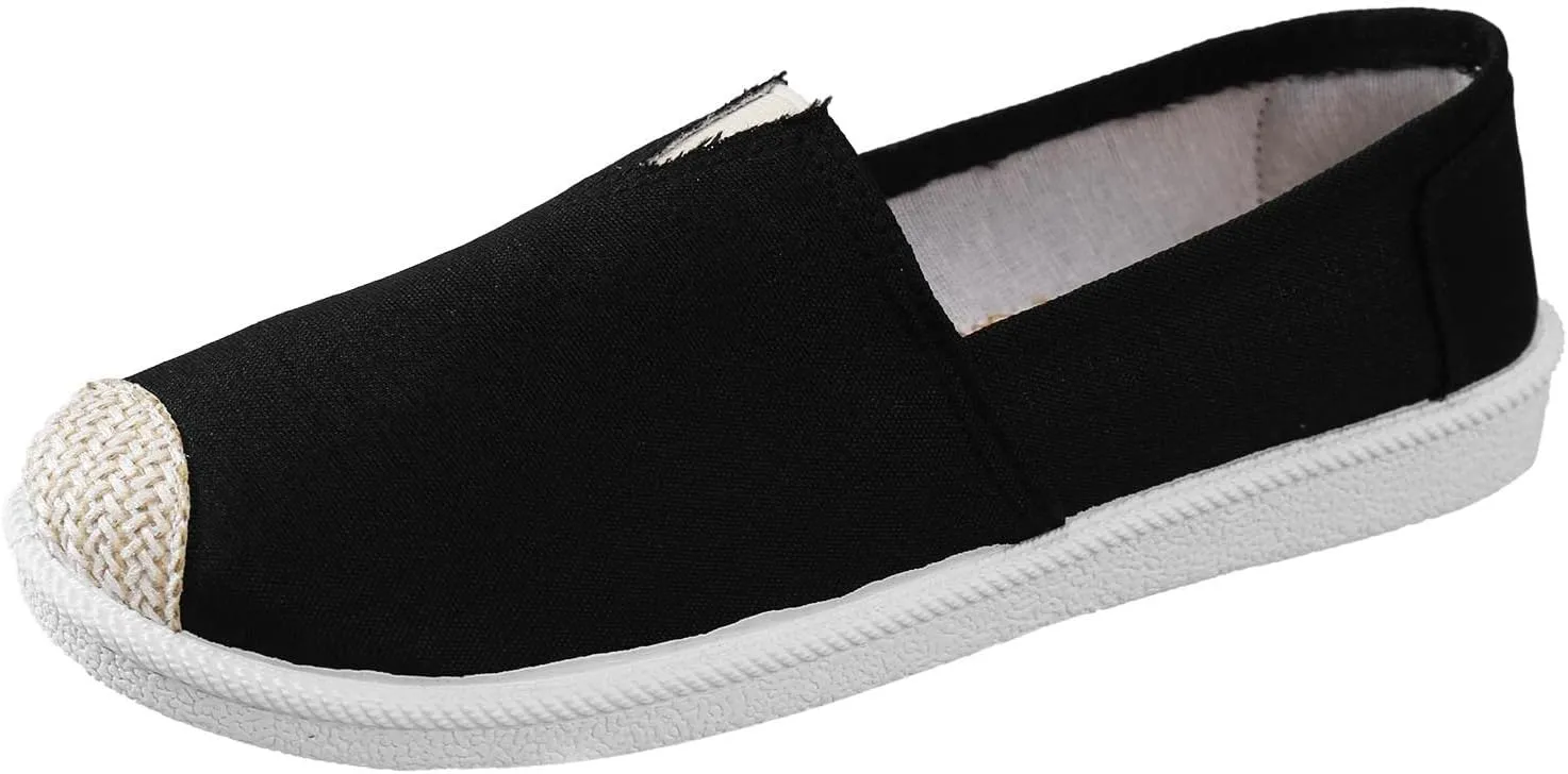 Women Flat Shoes Slip On For Women Slip On Shallow Mouth Simple Single Shoes Casual Shoes Work Shoes Canvas Dance Slip on Soft Battle Non Slip Dress Comfort baseball sandals calf O54-Navy