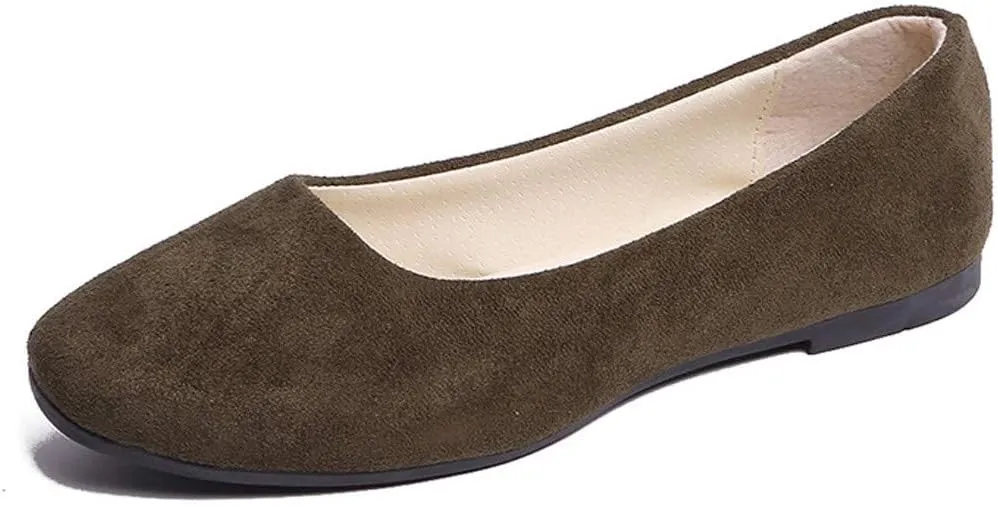 Women Girls Solid Big Size Slip On Flat Shallow Comfort Casual Single Shoes Women Shoes Casual Low Heel