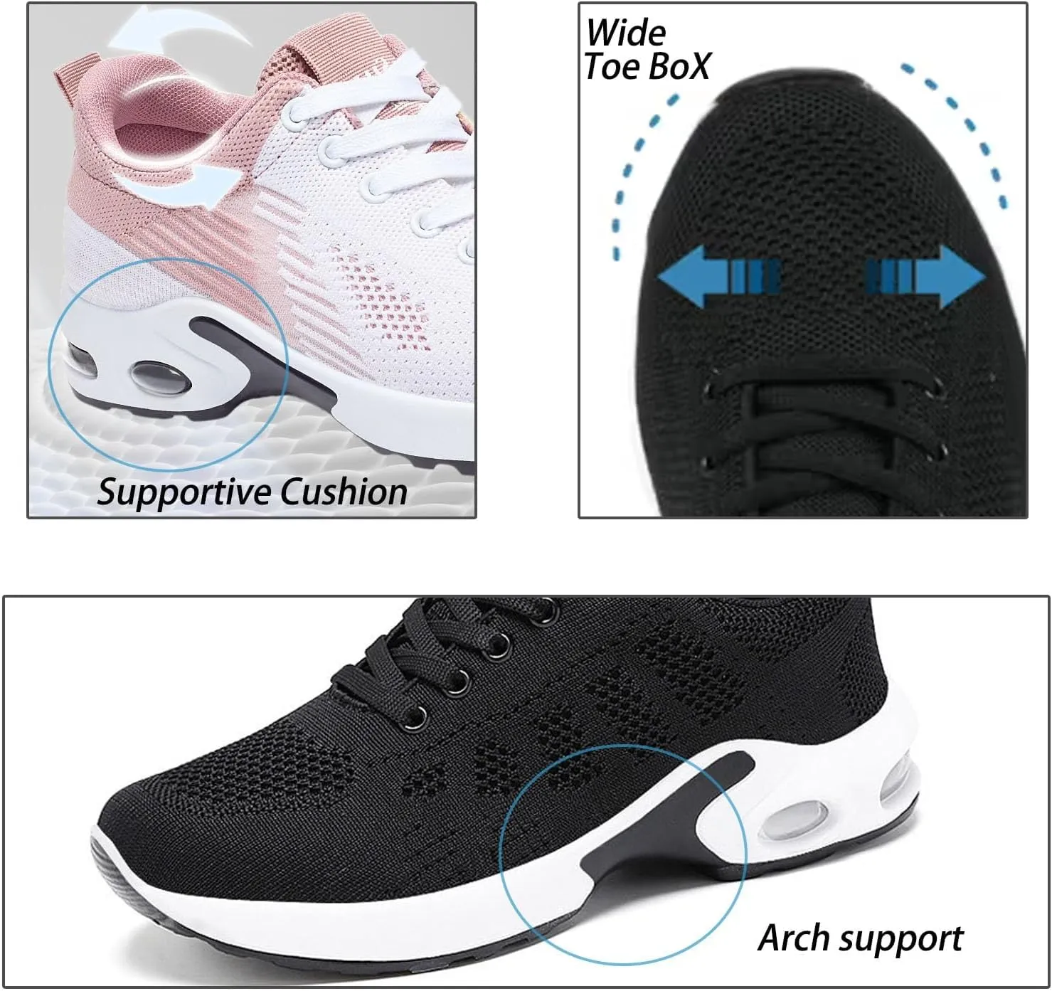Women Orthopedic Sneakers Stylish Walking Non Slip Shoes, Mesh Air Cushion Sneakers,Lightweight for Running, Walking, and Everyday Use