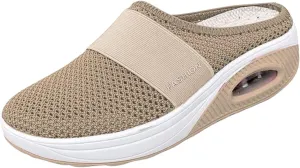 Women's Air Cushioned Arch Support Walking Shoes Mesh Orthopedic Diabetic Slippers Summer Slip-On Mule Sneakers Breathable Slippers Closed Toe Slides Outdoor Going Out Lounge