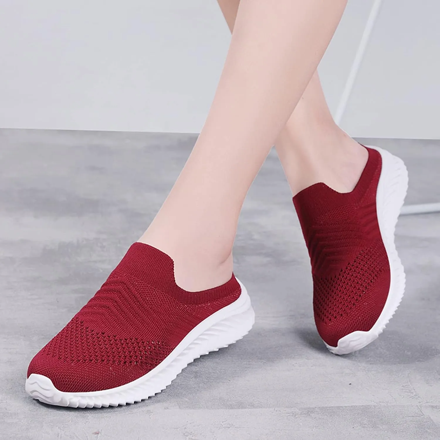 Women's Backless Slip on Mesh Sneakers Shoes Slip On Shoes Women Slip On Men Casual Dress Shoes Men's Fashion Sneakers Waterproof Tennis Shoe Casual Loafers
