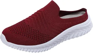 Women's Backless Slip on Mesh Sneakers Shoes Slip On Shoes Women Slip On Men Casual Dress Shoes Men's Fashion Sneakers Waterproof Tennis Shoe Casual Loafers