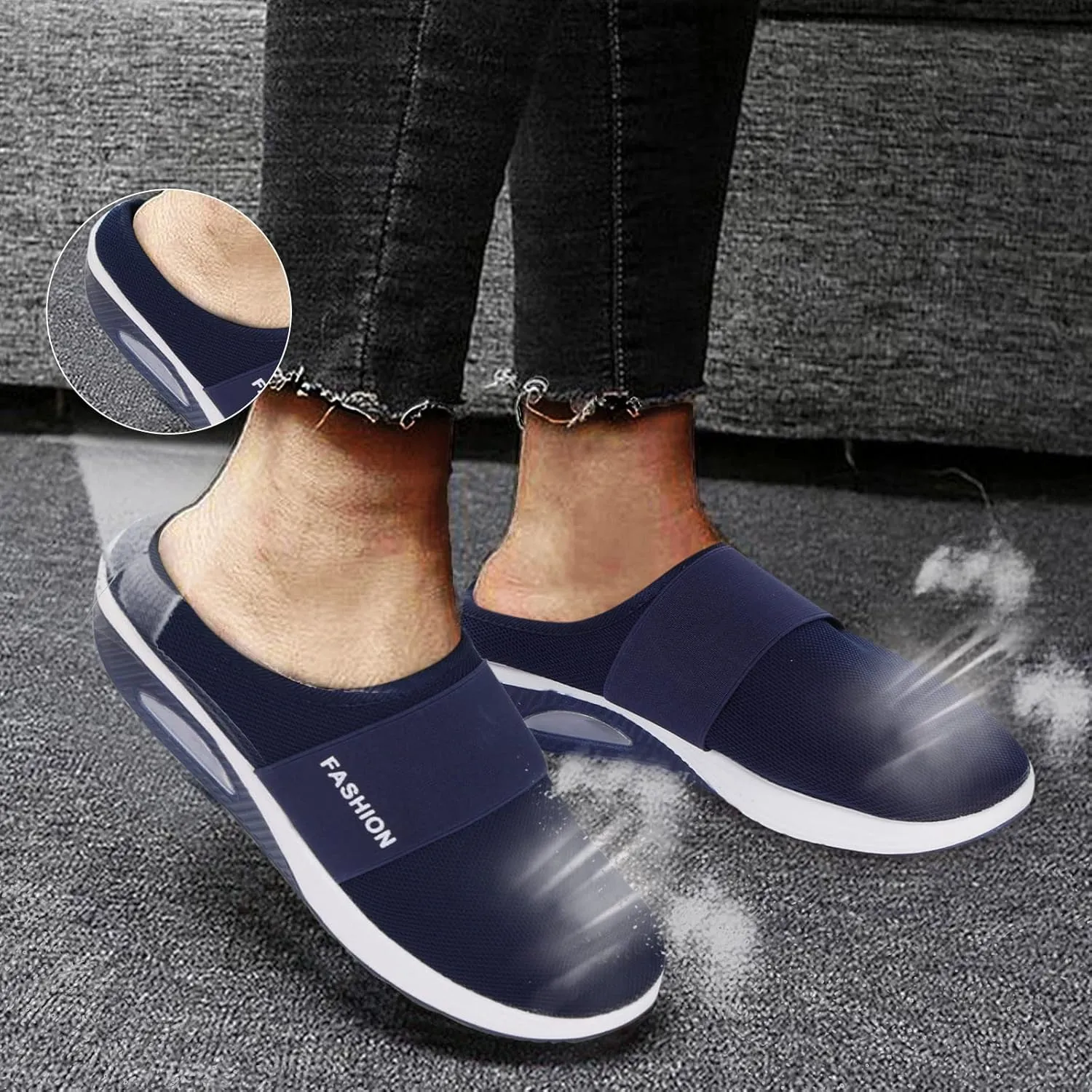 Women's Backless Slip on Mesh Sneakers Shoes Slip On Shoes Women Wide Width Women's Shoes Casual Fashion Sneakers 2025 Slip On Tennis Shoe Loafers Dress Shoe