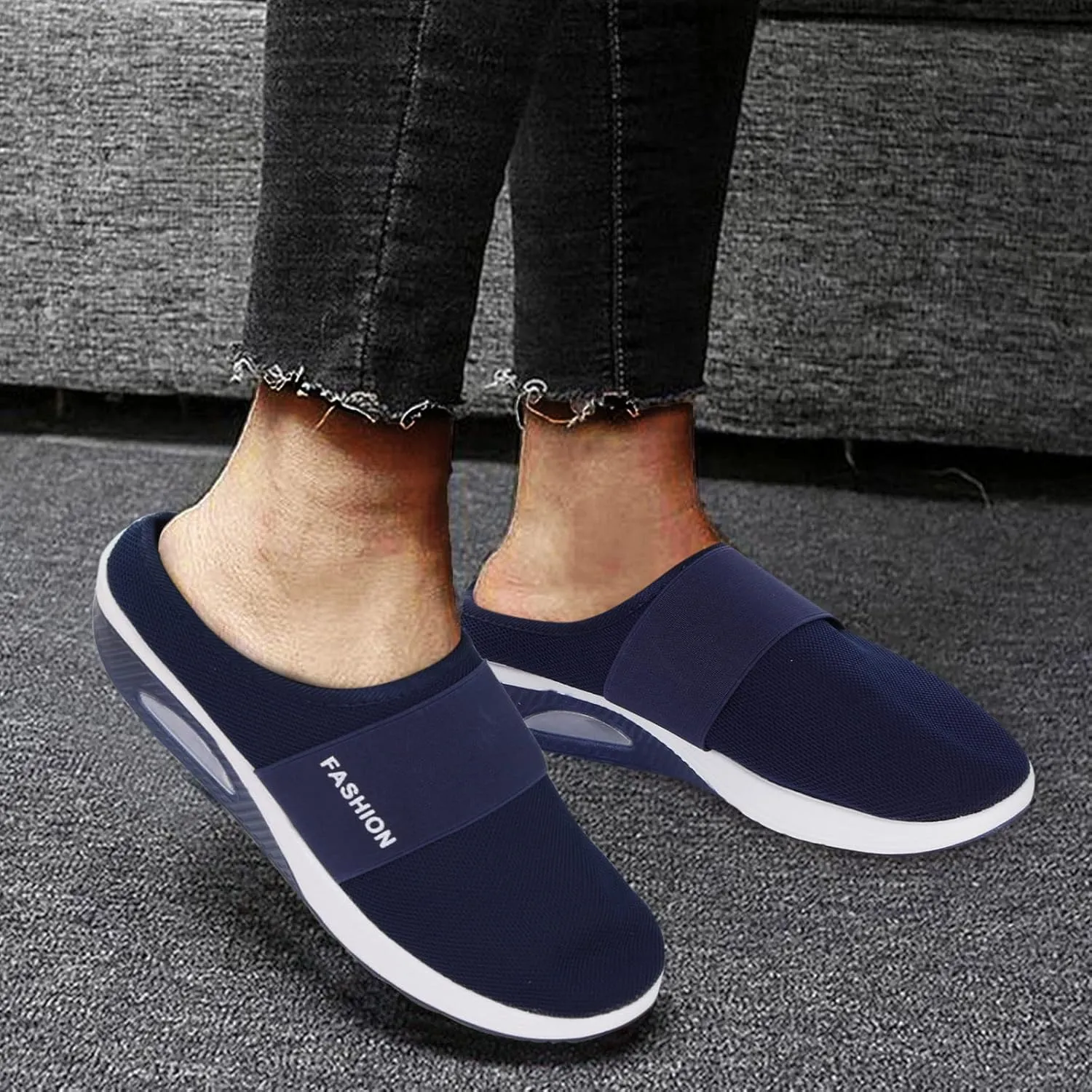 Women's Backless Slip on Mesh Sneakers Shoes Slip On Shoes Women Wide Width Women's Shoes Casual Fashion Sneakers 2025 Slip On Tennis Shoe Loafers Dress Shoe