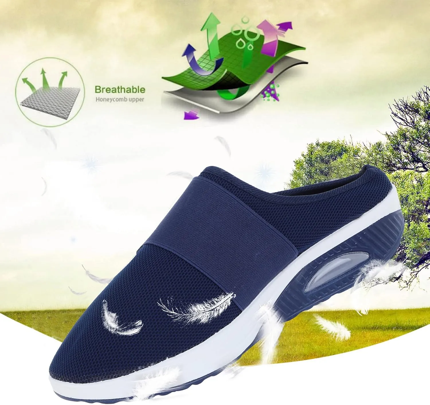 Women's Backless Slip on Mesh Sneakers Shoes Slip On Shoes Women Wide Width Women's Shoes Casual Fashion Sneakers 2025 Slip On Tennis Shoe Loafers Dress Shoe