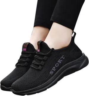 Women's Comfortable Casual Sneakers – Lightweight & Breathable Mesh Slip-On Walking Shoes, Easy to Wear, Soft Sole, Perfect for Work, Travel & Everyday Use ﻿