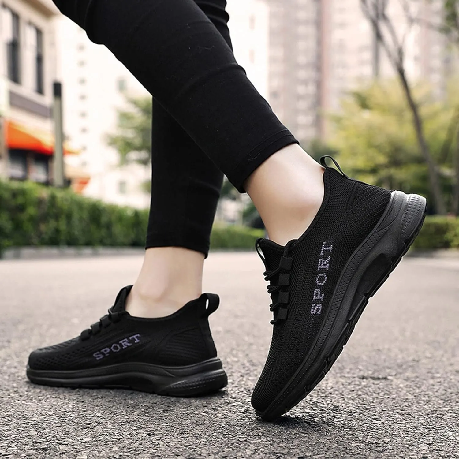 Women's Comfortable Casual Sneakers – Lightweight & Breathable Mesh Slip-On Walking Shoes, Easy to Wear, Soft Sole, Perfect for Work, Travel & Everyday Use ﻿
