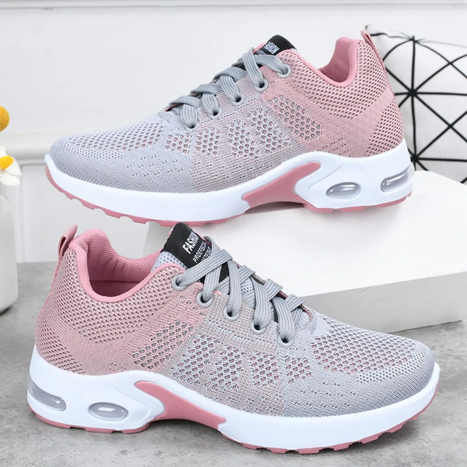 Women's Cushion Sneakers - Breathable, Non-Slip Walking Shoes with Shock-Absorbing Comfort, Lightweight for Running, Walking, and Everyday Use