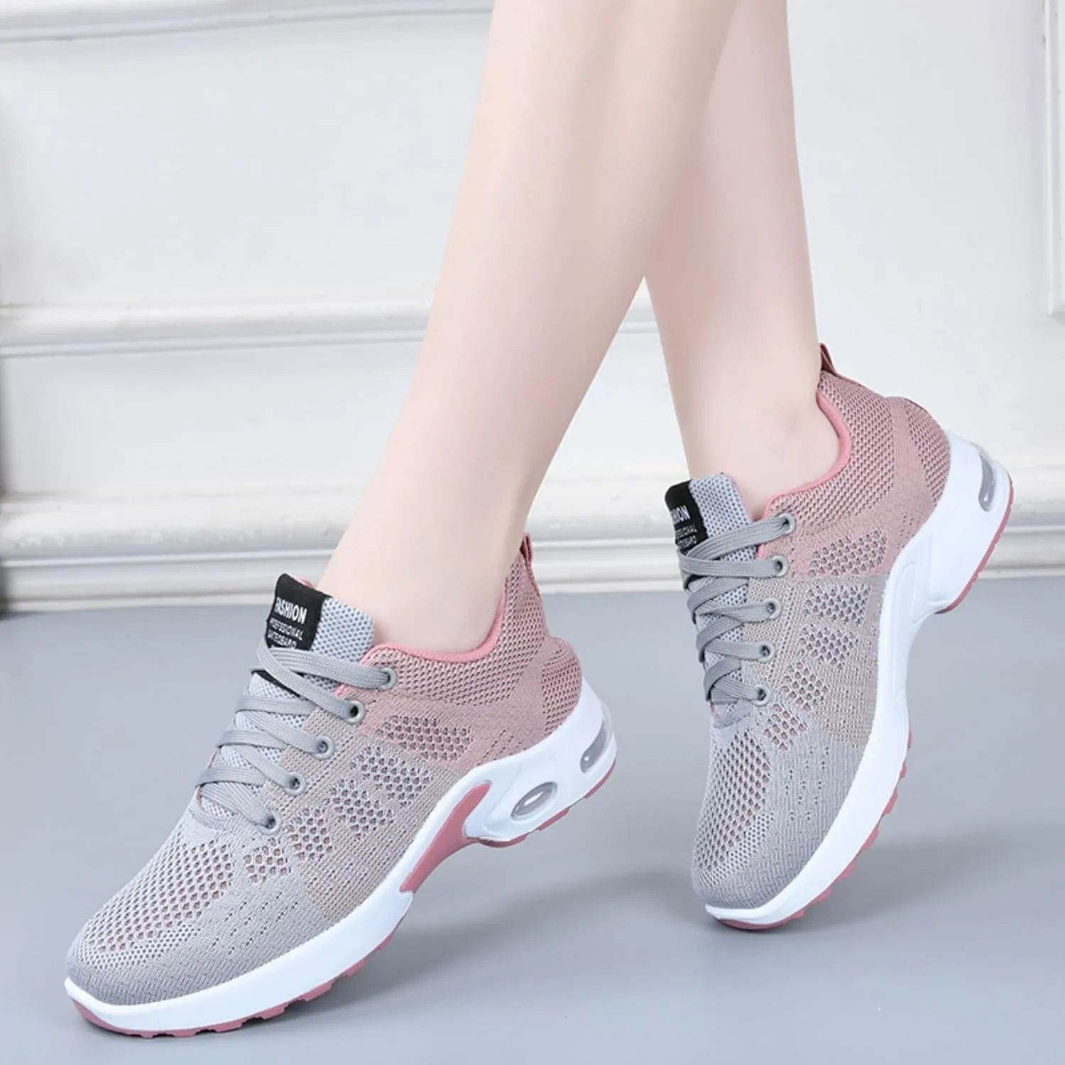 Women's Cushion Sneakers - Breathable, Non-Slip Walking Shoes with Shock-Absorbing Comfort, Lightweight for Running, Walking, and Everyday Use