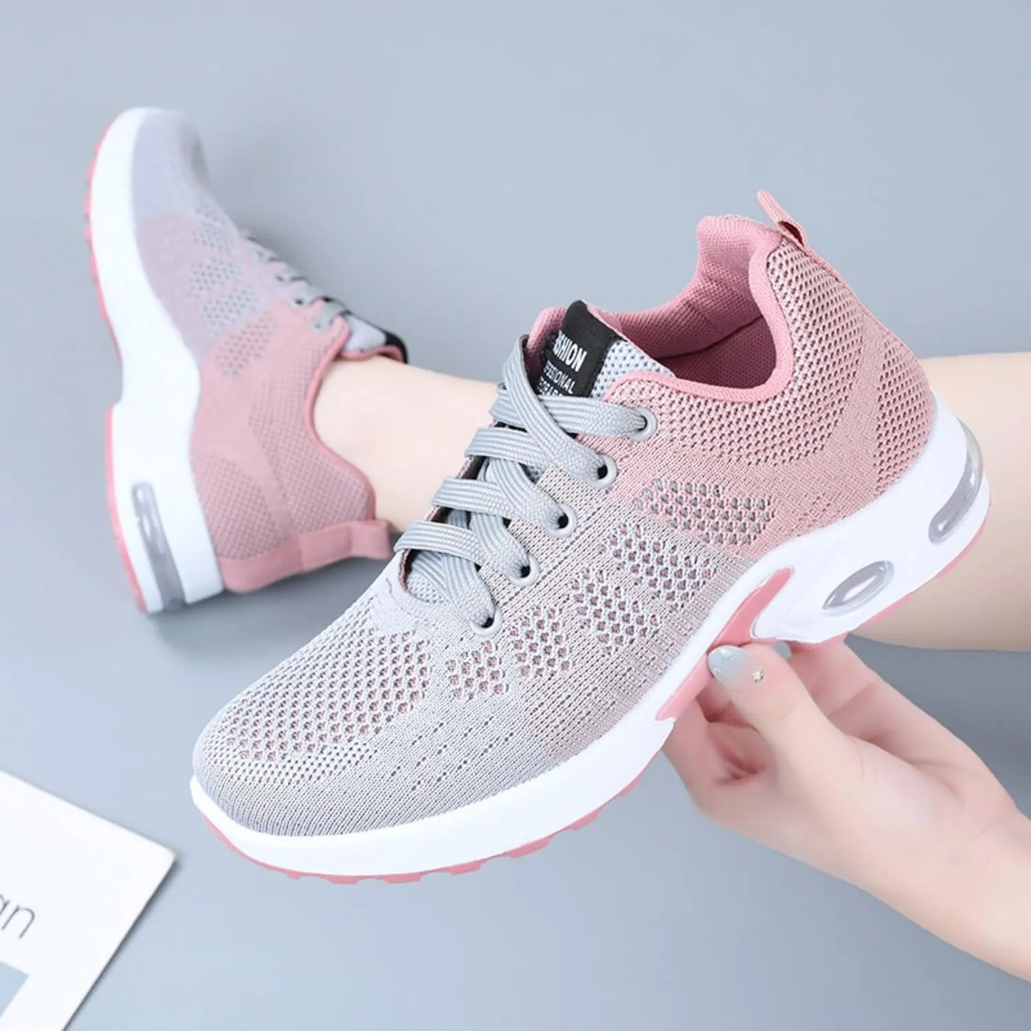 Women's Cushion Sneakers - Breathable, Non-Slip Walking Shoes with Shock-Absorbing Comfort, Lightweight for Running, Walking, and Everyday Use