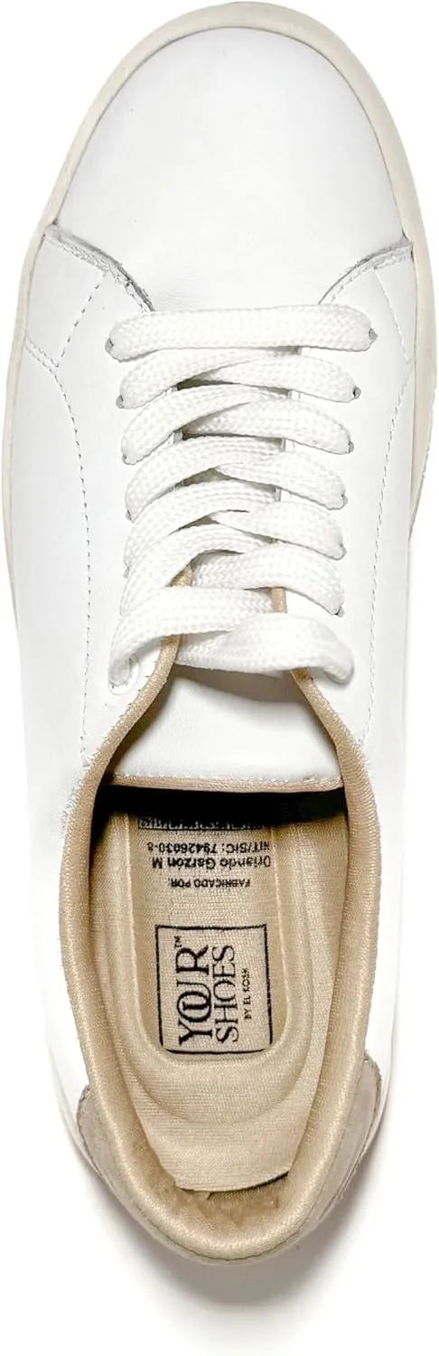 Women’s Fashion Sneakers - Light and Comfortable Leather Flat Sneakers for Everyday Use - Breathable Tennis Shoes with Soft Insoles