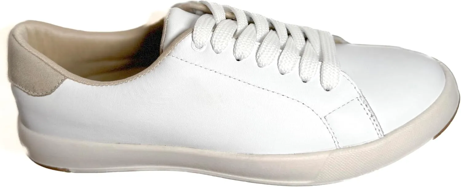 Women’s Fashion Sneakers - Light and Comfortable Leather Flat Sneakers for Everyday Use - Breathable Tennis Shoes with Soft Insoles