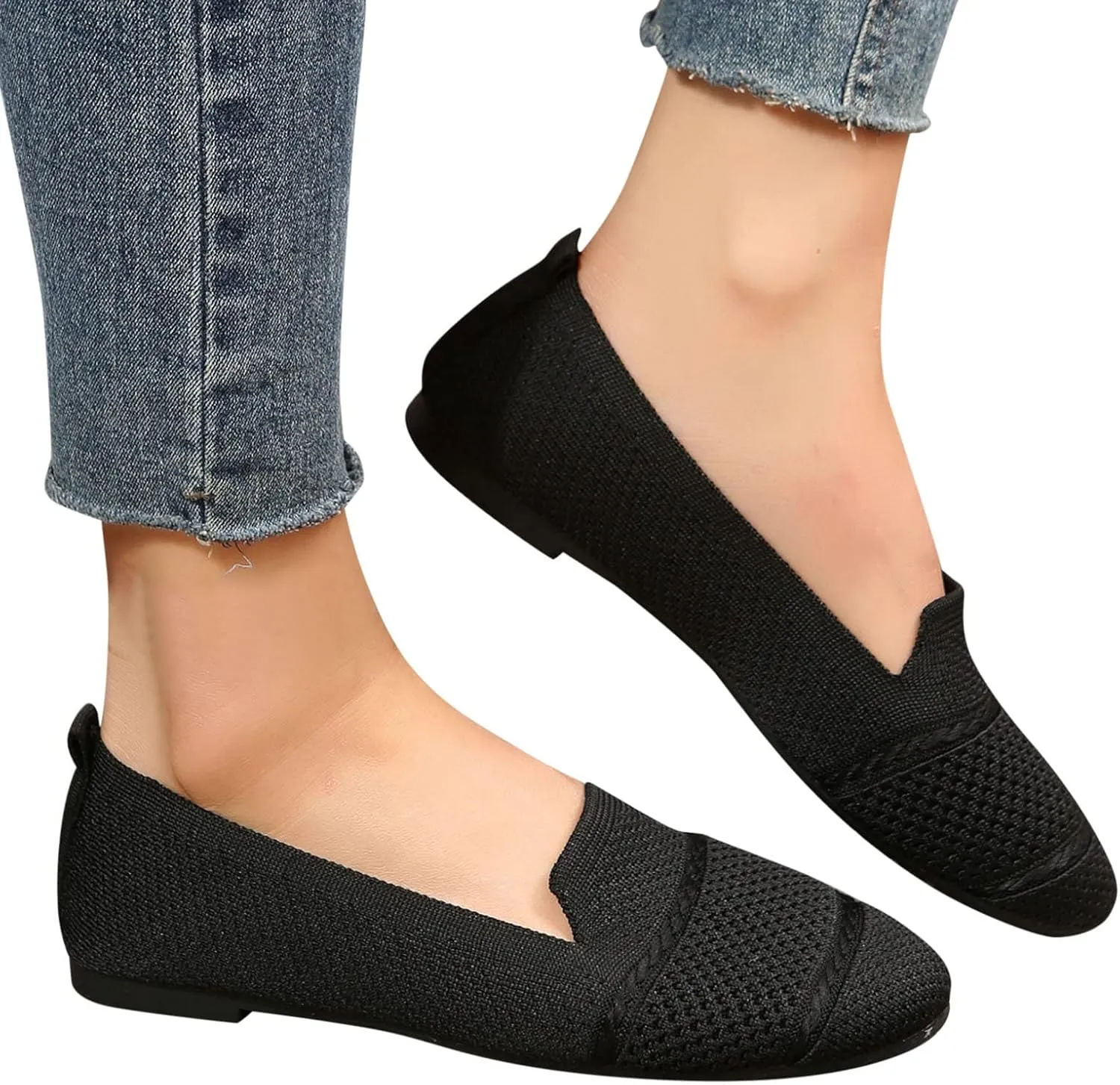 Women's Flats Walking Shoes Breathable Dress Ballet Flat Shoes Comfort Mesh Round Toe Classical Shoes for Work