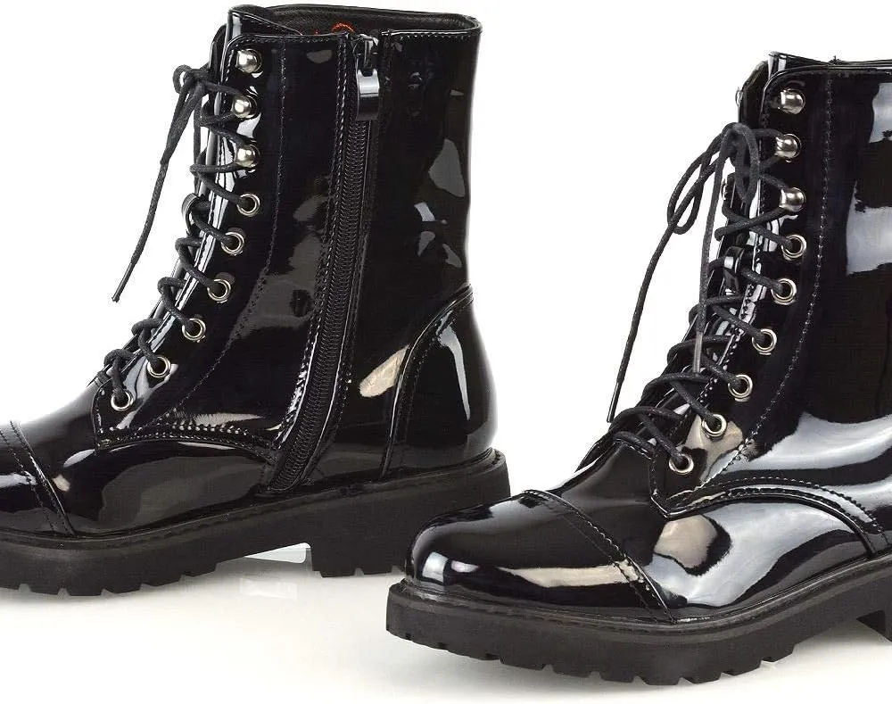 Womens Lace Up Ankle Boots Chunky Grip Sole Ladies Winter Retro Combat Goth Biker Military Army Shoes Booties Size 3-8