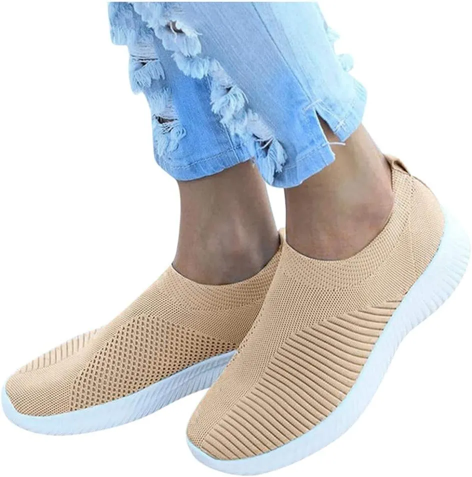 Women's Lightweight Slip On Walking Running Shoes Womens Running Shoes Loafers Casual Black Shoes Wedge Sneakers Slip On Tennis Shoe Trainers Shoe