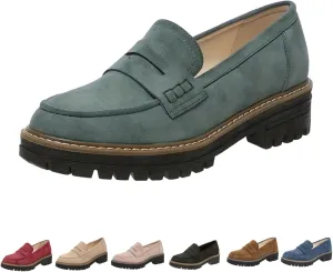 Womens Loafers Comfortable Dress,Chunky Platform Penny Loafers Lug Sole Slip On Fall Shoes Work Business Casual Shoes