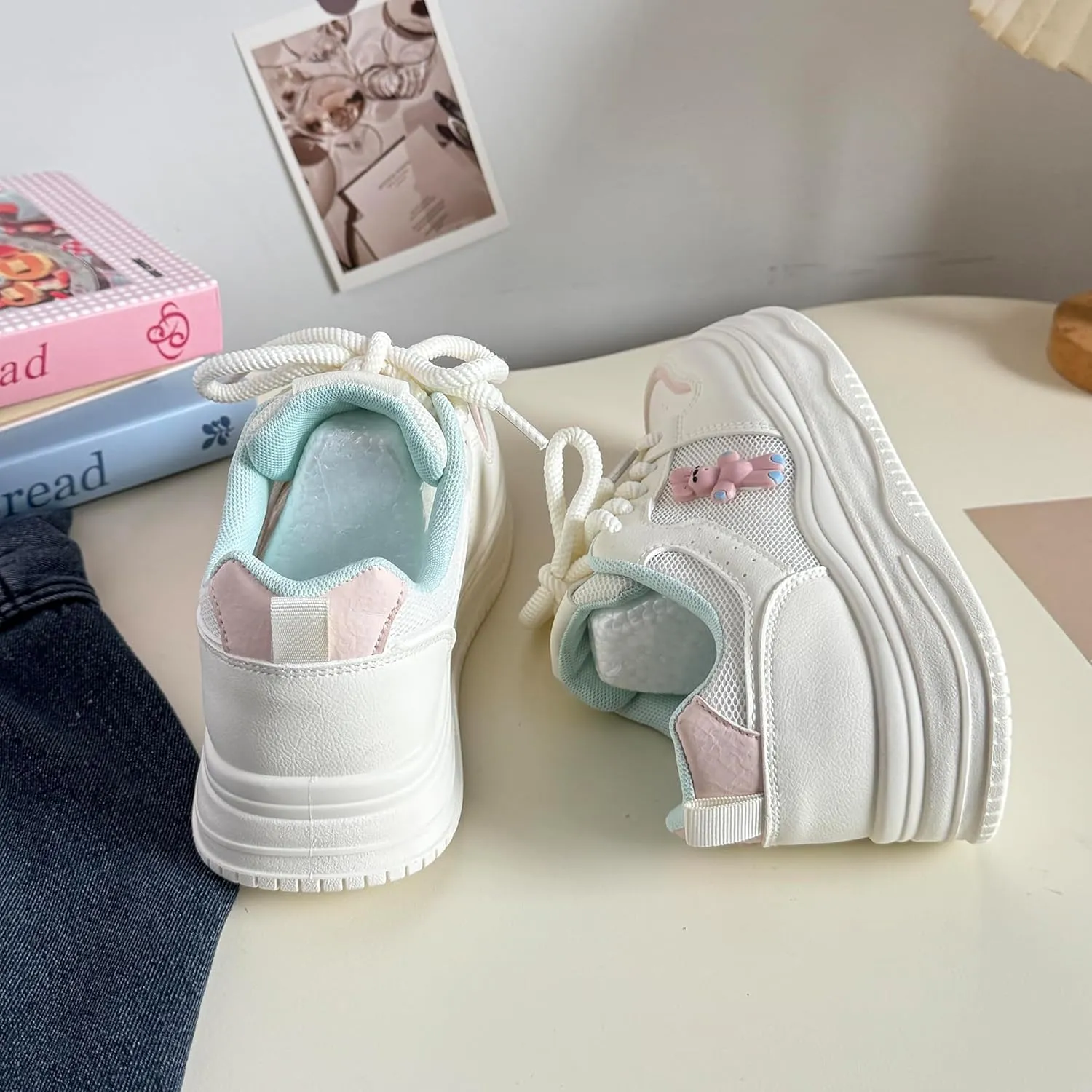 Women's Retro Training Sneakers Lightweight PU & Mesh Casual Shoes for Walking, Workouts & Cute Street Style