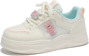 Women's Retro Training Sneakers Lightweight PU & Mesh Casual Shoes for Walking, Workouts & Cute Street Style