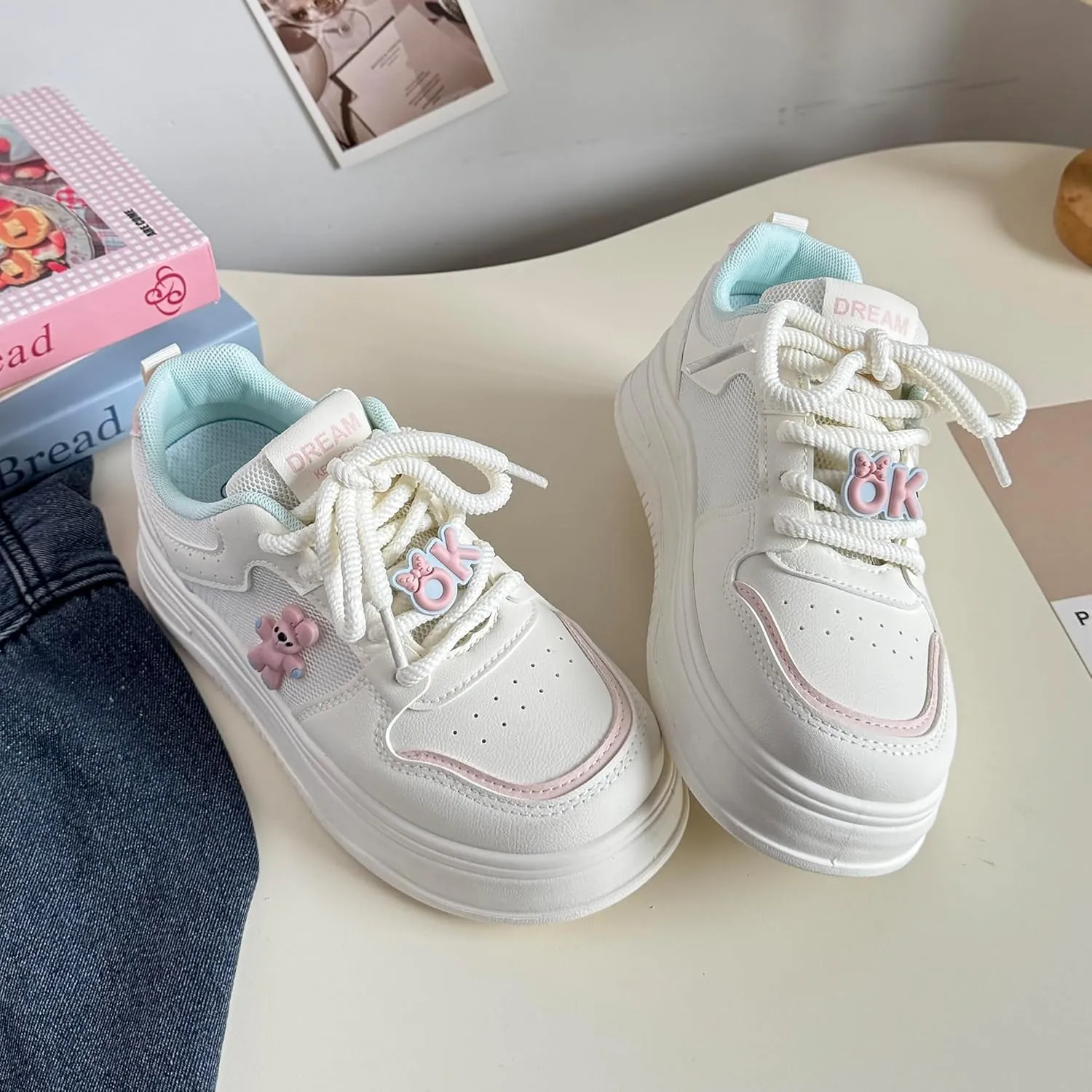 Women's Retro Training Sneakers Lightweight PU & Mesh Casual Shoes for Walking, Workouts & Cute Street Style