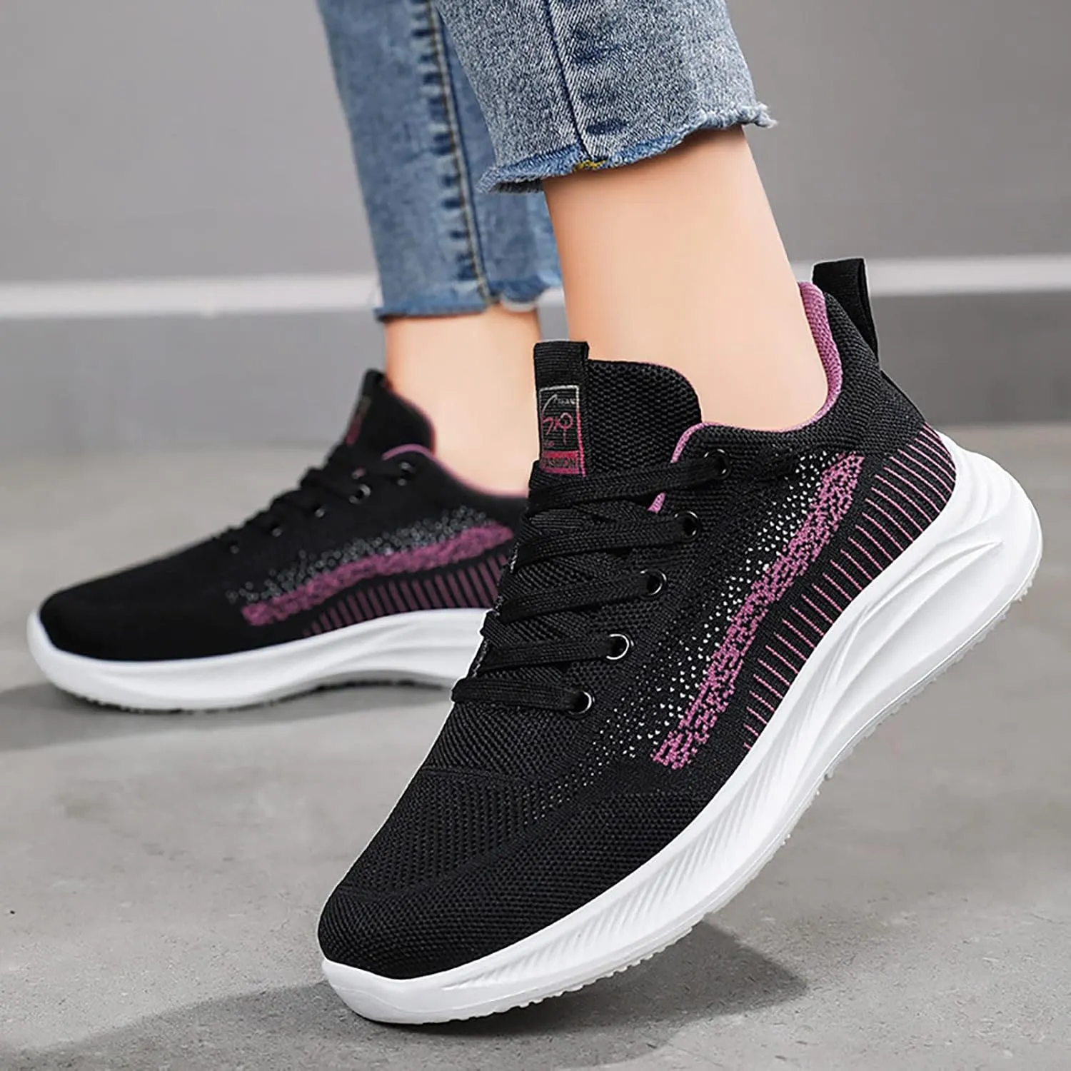 Womens Running Shoes Size 10 Wide Tenis Antideslizante para Mujer Negros Womens Slip On Athletic Shoes Wide Width Glitter Wedge Sneakers for Women Dressy All Black Tennis Shoes for Women Slip On