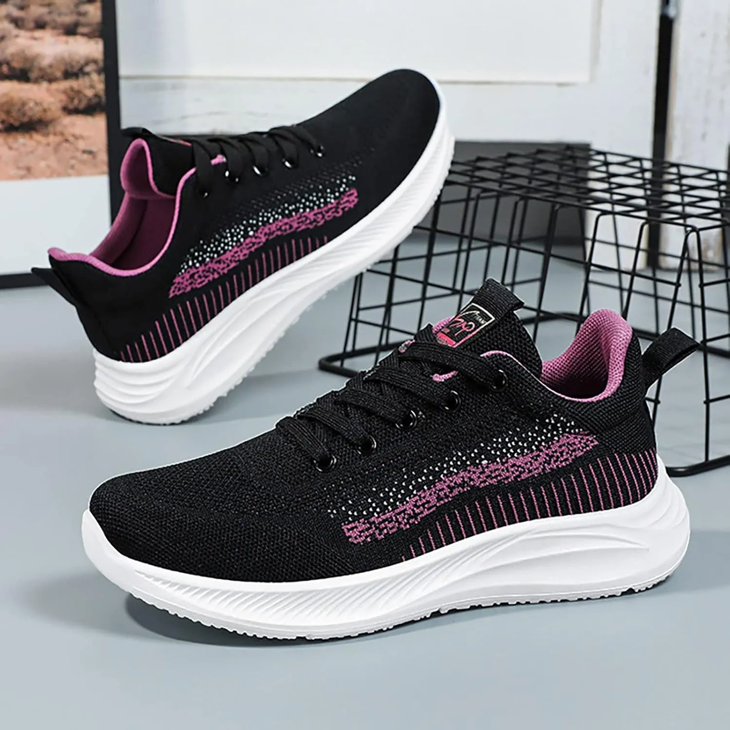 Womens Running Shoes Size 10 Wide Tenis Antideslizante para Mujer Negros Womens Slip On Athletic Shoes Wide Width Glitter Wedge Sneakers for Women Dressy All Black Tennis Shoes for Women Slip On