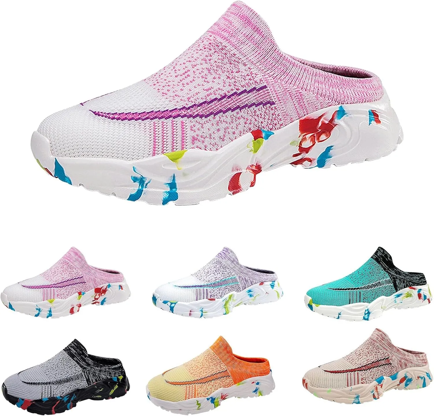 Women's Slip-On Orthopedic Arch Support Backless Mens Running Shoes Wide Men Casual Shoes Brown Sneakers Slip On Tennis Shoe Loafers Casual Slip On