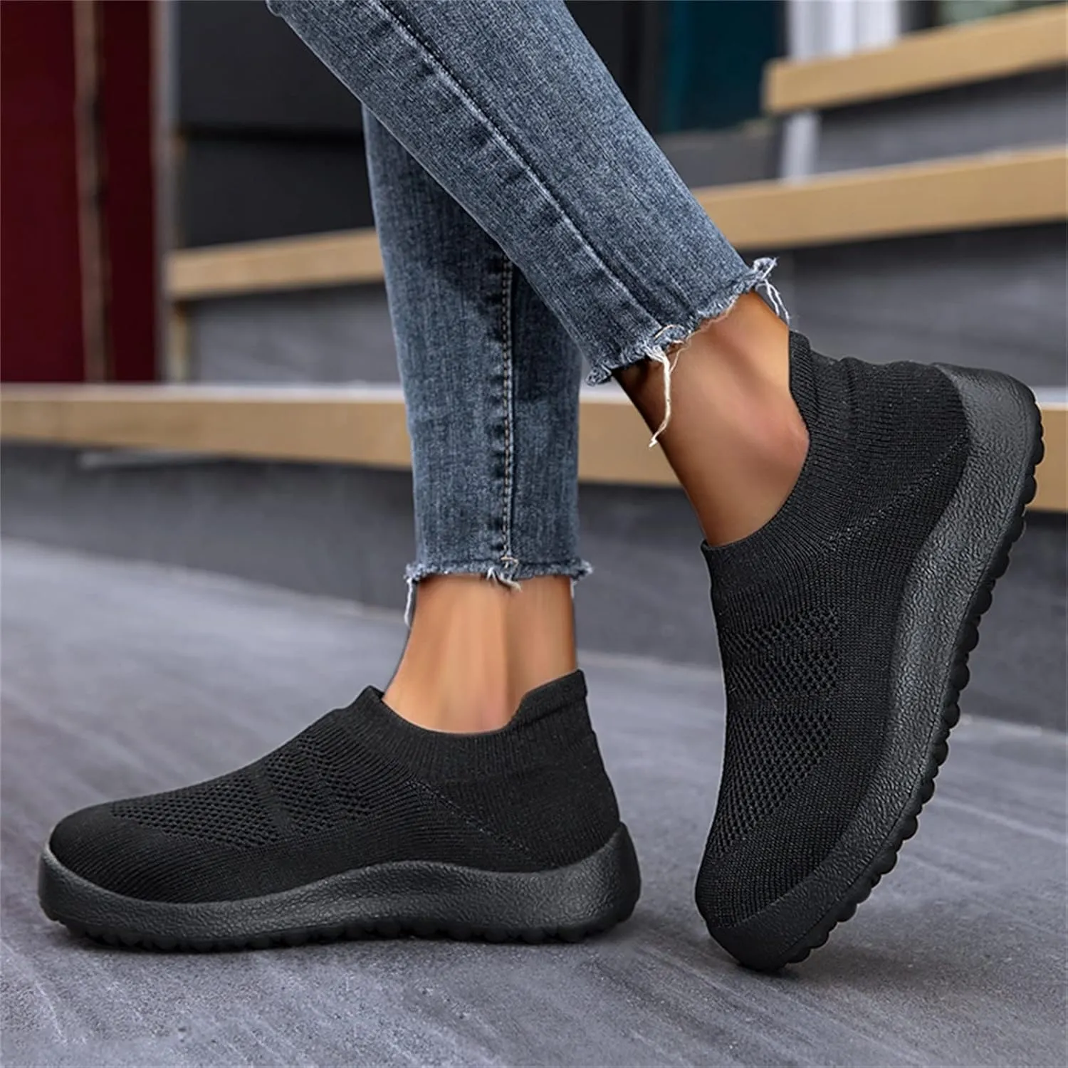 Womens Trail Running Shoes Zapatos para Mujer Comodos De Fiesta Black Shoes Women Sneakers Casual Sneakers for Women Trendy Platform Women's Everyday Slip On Shoes with Arch Support