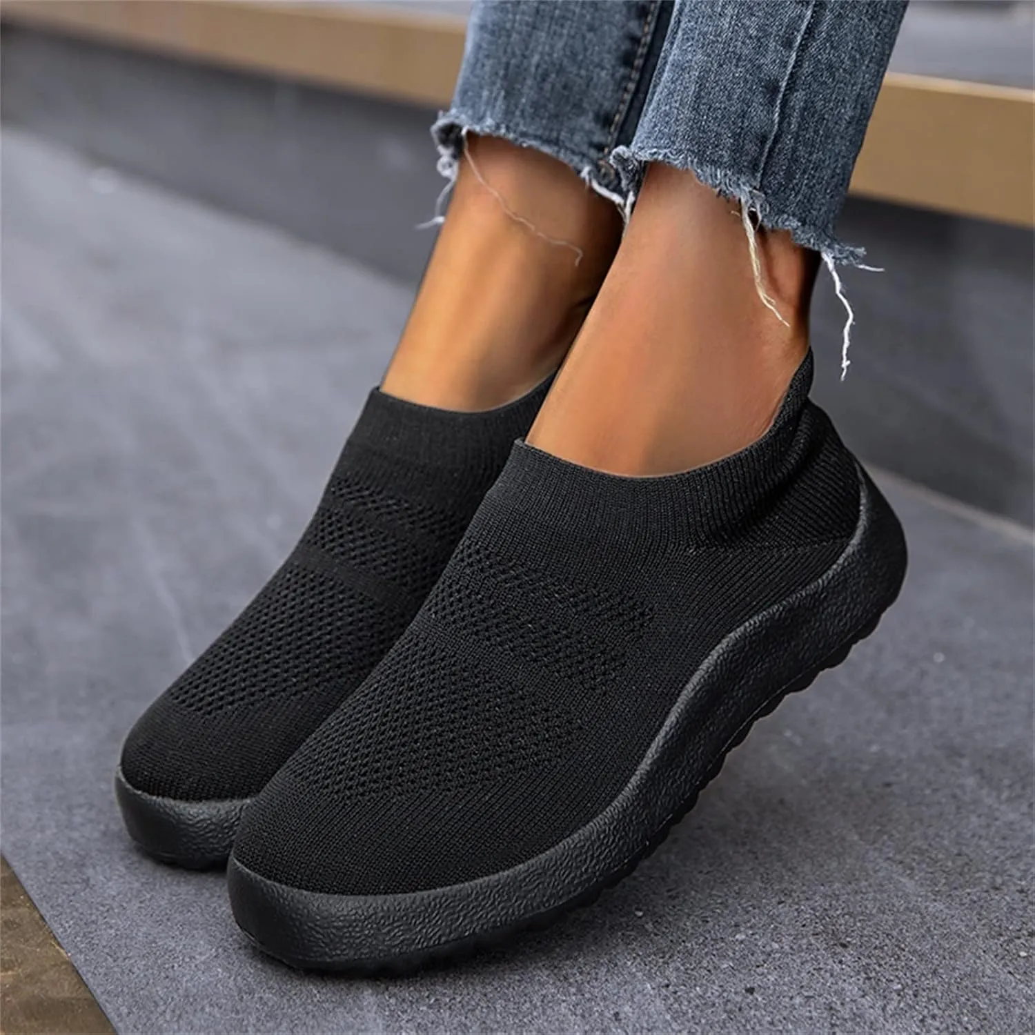 Womens Trail Running Shoes Zapatos para Mujer Comodos De Fiesta Black Shoes Women Sneakers Casual Sneakers for Women Trendy Platform Women's Everyday Slip On Shoes with Arch Support