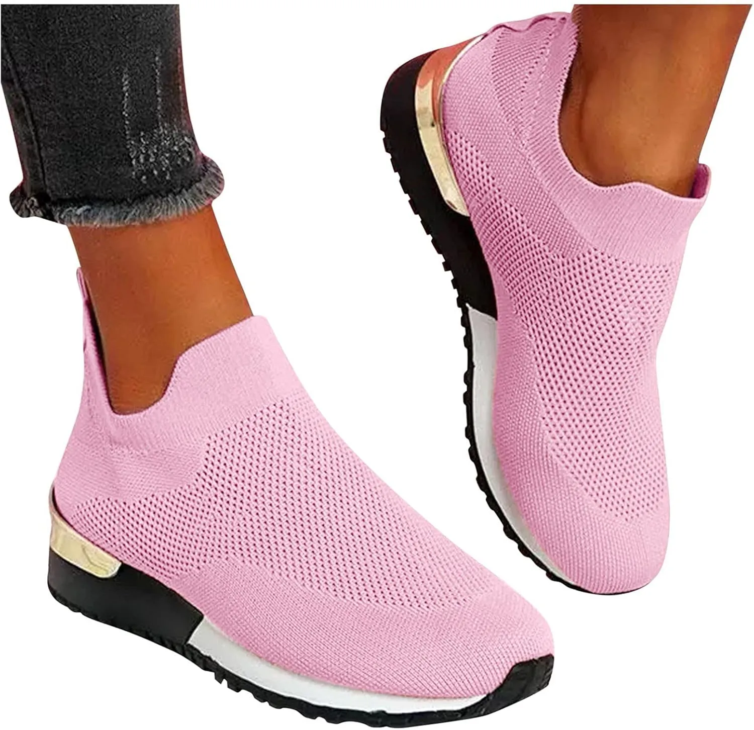 Womens White Sneakers Casual All Black Tennis Shoes for Women Slip On Womens Slip On Sneakers Size 7 Wide Orthopedic Navy Wedge Shoes for Women Dressy Slip On Sneakers Women Size 10 Wide