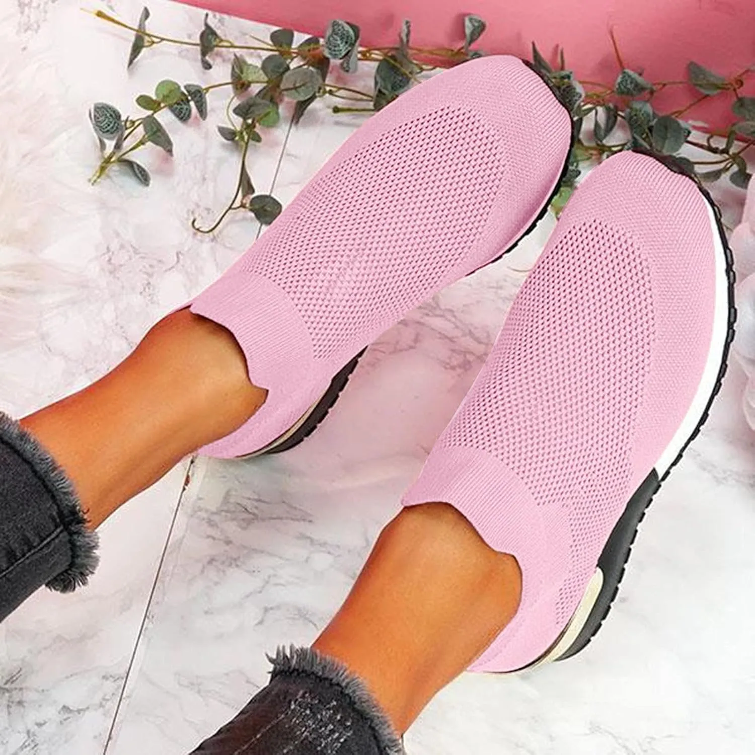 Womens White Sneakers Casual All Black Tennis Shoes for Women Slip On Womens Slip On Sneakers Size 7 Wide Orthopedic Navy Wedge Shoes for Women Dressy Slip On Sneakers Women Size 10 Wide