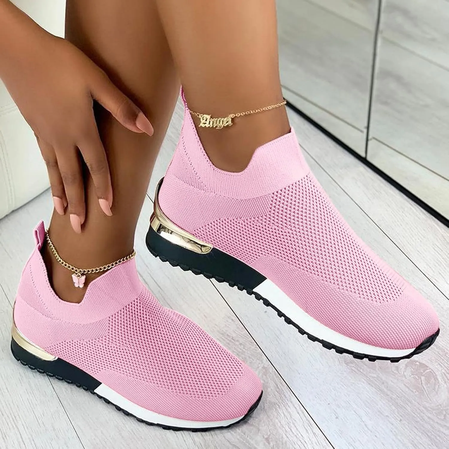 Womens White Sneakers Casual All Black Tennis Shoes for Women Slip On Womens Slip On Sneakers Size 7 Wide Orthopedic Navy Wedge Shoes for Women Dressy Slip On Sneakers Women Size 10 Wide